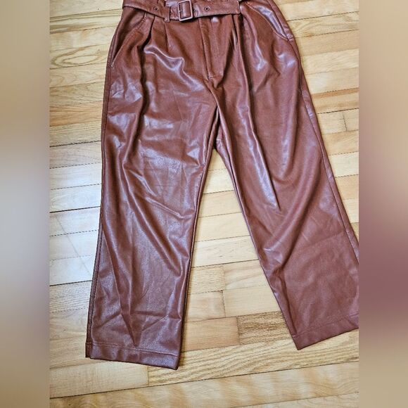 Abercrombie and Fitch Brown Pleather Pants - Picture 5 of 9